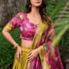 1222MATCLO.jpg Mustard Dola Silk Lehenga Choli Set with Kalamkari Print and Zari Weaving