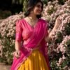 2001MSTCLO_976719bd-b7fd-410a-879c-0ba205f96f27.jpg Mustard Color Zari Weaving Work Kanchipuram South Indian Lehenga Choli