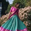 2001SBL.jpg Sky Blue Color Zari Weaving Work Kanchipuram Women Lehenga Choli