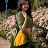 Yellow Color Zari Weaving Work Kanchipuram Haldi Lehenga Choli