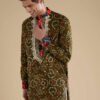 362_3 Green Silk Resham Embroidered Mens Kurta Set