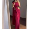 CL-MAROON_2_a572711d-00bb-40bf-acd0-c6a10ac738cd.jpg Maroon Soft Georgette Lucknowi Work Saree