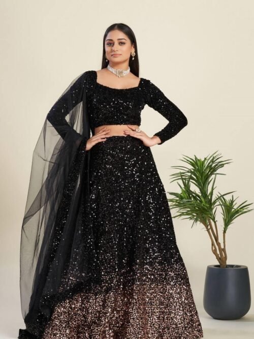 FB-44H_3.jpg Luxurious Black Velvet Lehenga