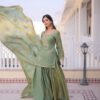 KA-1229_10.jpg Misty Green Fendi Crush Sharara Set