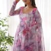 KB-263_2.jpg Exquisite Pink Organza Floral Print Anarkali Suit with Dupatta