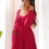 KB-264RANIPINK_1.jpg Vibrant Rani Pink Georgette Laheriya Print Anarkali Suit with Dupatta