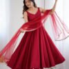KB-285MAROON_5.jpg Maroon Roman Silk Anarkali Suit Set