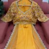 Yellow Color Beautiful Designer Saree on Tibby Silk Fabric