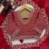 Red Fendy Silk Wedding Wear Saree