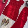 Vibrant Red Georgette Kurti Set