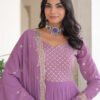 LW-9280_7.jpg Onion Color Georgette Designer Gown