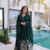 LW-9316_8.jpg Rich Green Rangoli Silk Gown Set