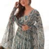 NKB-41BLUE_5.jpg Suratikart Light Blue Zigzag Print Georgette Gown with Dupatta