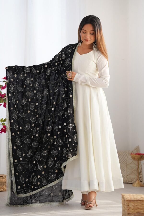 NKB-45_4.jpg Black Vichitra Silk Anarkali Suit Set