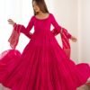 Elegant Roman Silk Chanderi Anarkali Suit Set with Banarasi Jacquard Dupatta