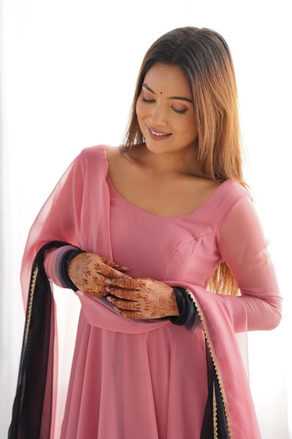 NKB-51PINK_2.jpg Elegant Pink Fox Georgette Anarkali Suit