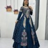 Pc-528_12.jpg Indigo Color Crop Top Lehenga with Embroidered Shrug