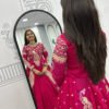 Pc-528_13.jpg Crimson Color Crop Top Lehenga with Embroidered Shrug