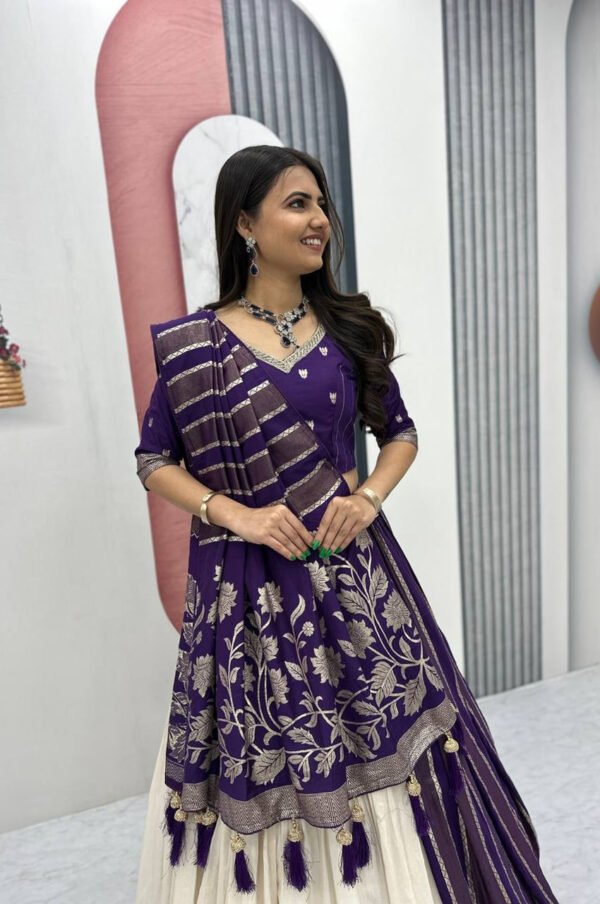 Pc-560_1.jpg Purple Lehenga Saree Set – Royal Elegance with Modern Flair