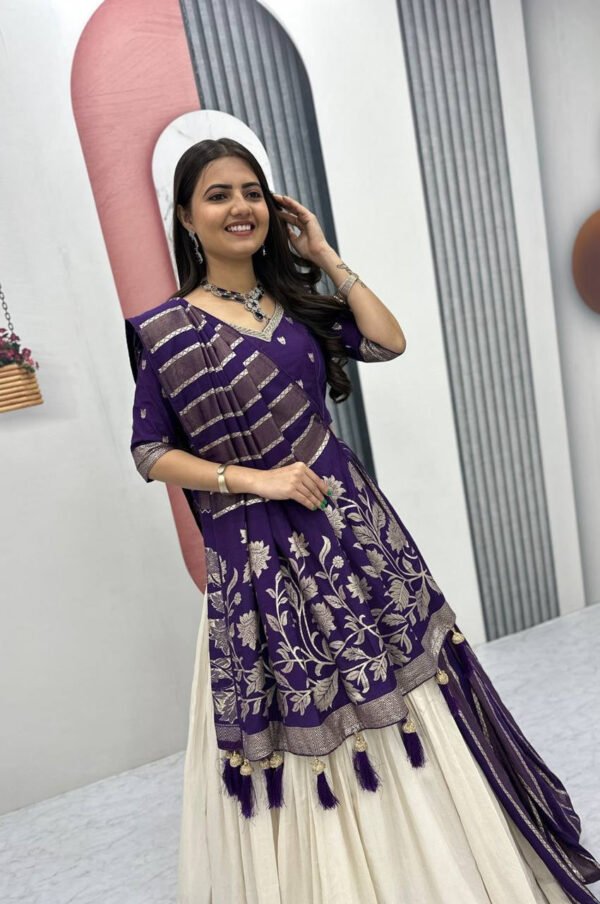 Pc-560_2.jpg Purple Lehenga Saree Set – Royal Elegance with Modern Flair