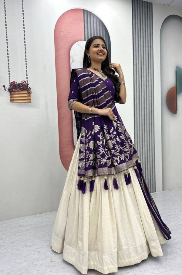 Pc-560_7.jpg Purple Lehenga Saree Set – Royal Elegance with Modern Flair