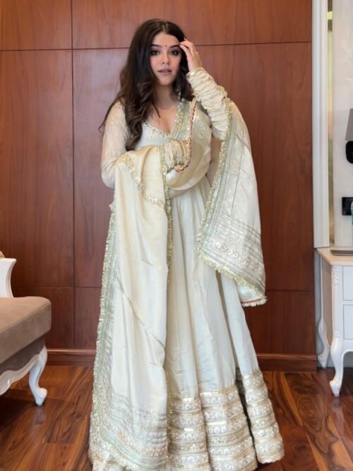 RTC-5816_2.jpg Neha Bhandari Elegant White Chinon Anarkali Suit Set