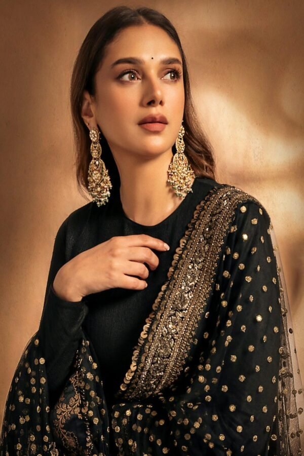 S3D-162BLACK_2.jpg Aditi Rao-Inspired Black Rayon Embroidered Anarkali Suit Set