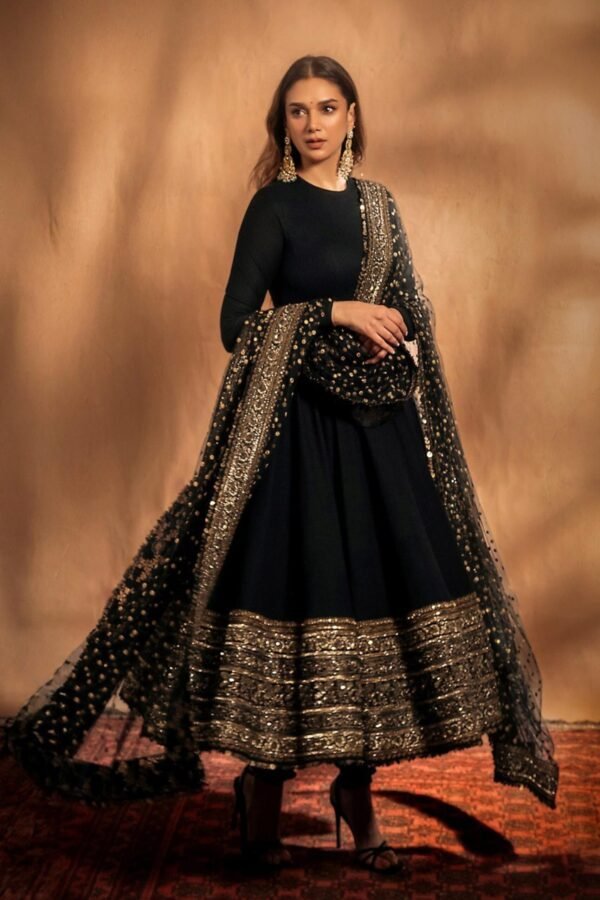 S3D-162BLACK_3.jpg Aditi Rao-Inspired Black Rayon Embroidered Anarkali Suit Set