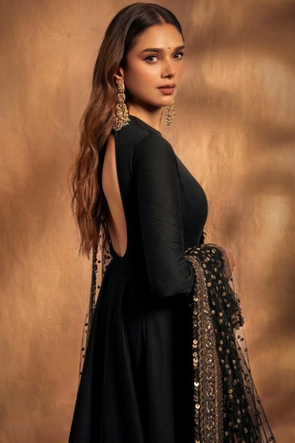 S3D-162BLACK_4.jpg Aditi Rao-Inspired Black Rayon Embroidered Anarkali Suit Set