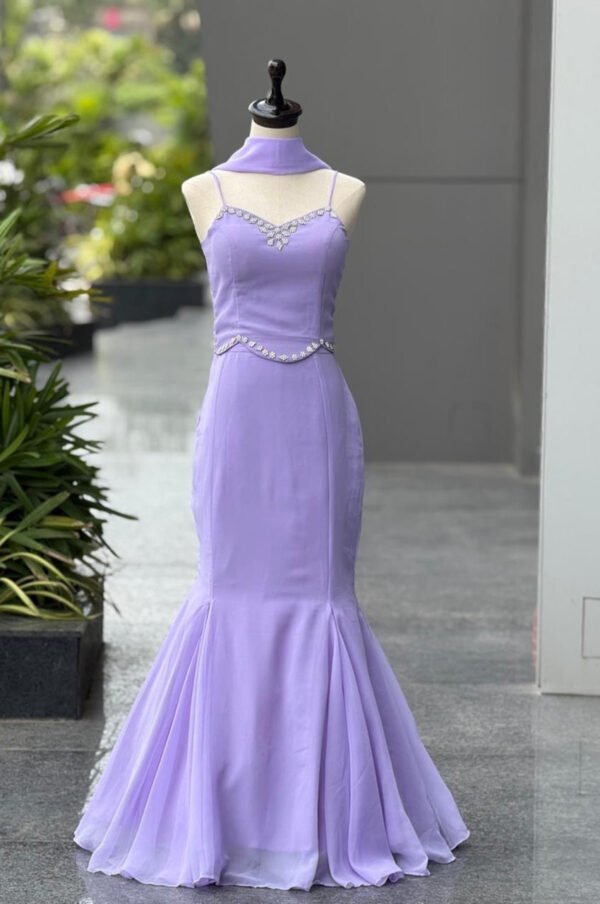 SC326_1.jpg Lavender 90’s Fish Cut Lehenga Set