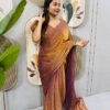 SG-239_10.jpg Copper Color Space Silk Gown Saree with Beads Lace & Dupatta