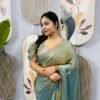 SG-239_15.jpg Dusty Olive Space Silk Gown Saree with Beads Lace & Dupatta