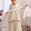 SRK-5300_3.jpg Gold White Designer Sharara Suit Set
