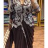 ST-1135_1.jpg Elegant Brown Indo-Western Drape Saree Set