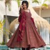 TAN144_1.jpg Traditional Ajrakh Print Maroon Cotton Anarkali Suit