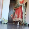 TD-6095_2.jpg Orange Wedding Wear Anarkali Suit Set