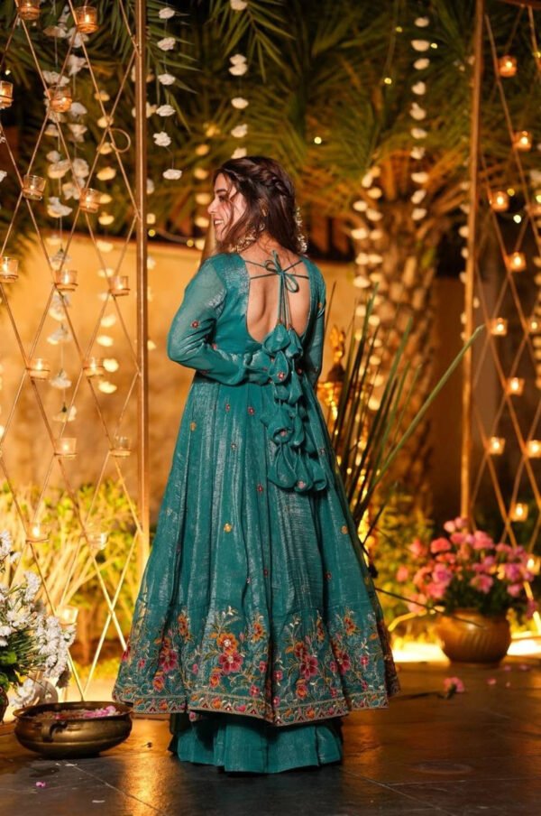TD-6098_1.jpg Crushed Silk Anarkali Suit Set