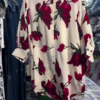 vlcsnap-2026-07-09-16h13m02s105 Women Cream Base Red Rose Floral Printed Long Shirt