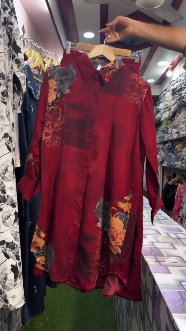 vlcsnap-2026-07-09-16h13m39s759 Women Cream Base Red Rose Floral Printed Long Shirt